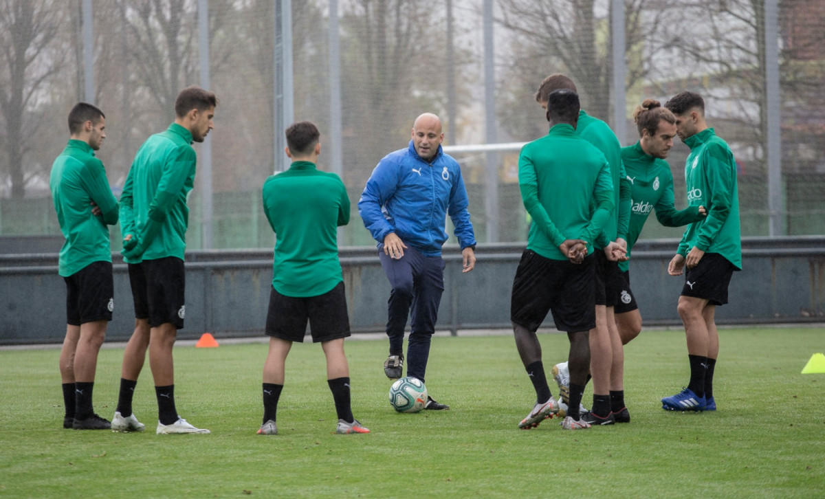 Durante un entrenamiento racing